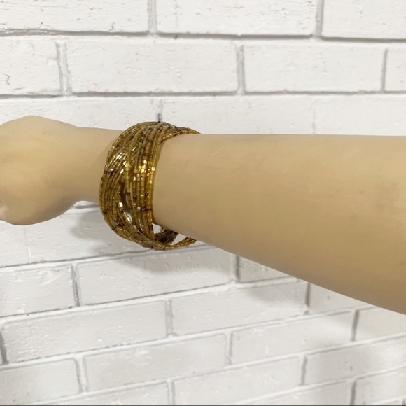 Beaded Crossover Cuff Bracelet - Picture 8 of 8